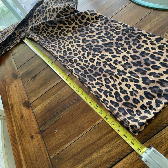 Alice + Olivia Leopard animal print high rise wide leg full length Jean size 30 - Picture 16 of 16